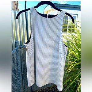 Banana Republic Women's Ponte Pinstripe Zip Tank Top White/Black Size-6